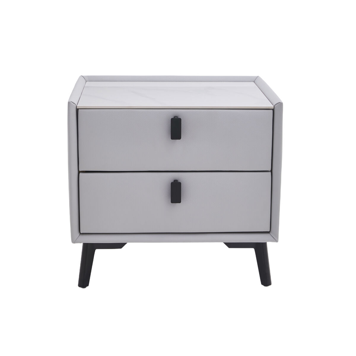Mesita de noche NIGHT 2 cajones color gris
