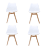 Conjunto de 4 cadeiras de cozinha YESSI brancas