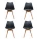 Pack de 4 sillas de cocina YESSI Pack de 4 sillas de cocina YESSI Negro