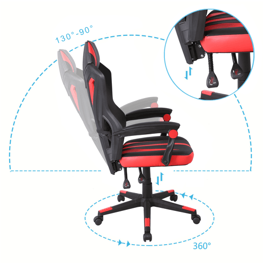 Cadeira gaming TOFU cor preto e vermelho