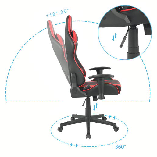 Cadeira gaming SUKI cor preto e vermelho Cadeira gaming SUKI cor preto e vermelho