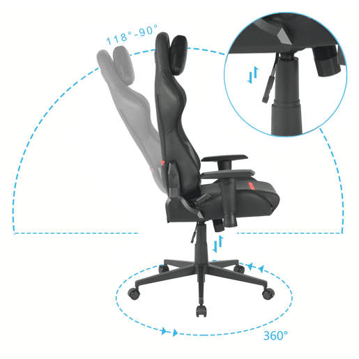 Cadeira gaming NEKANE cor preto e vermelho Cadeira gaming NEKANE cor preto e vermelho