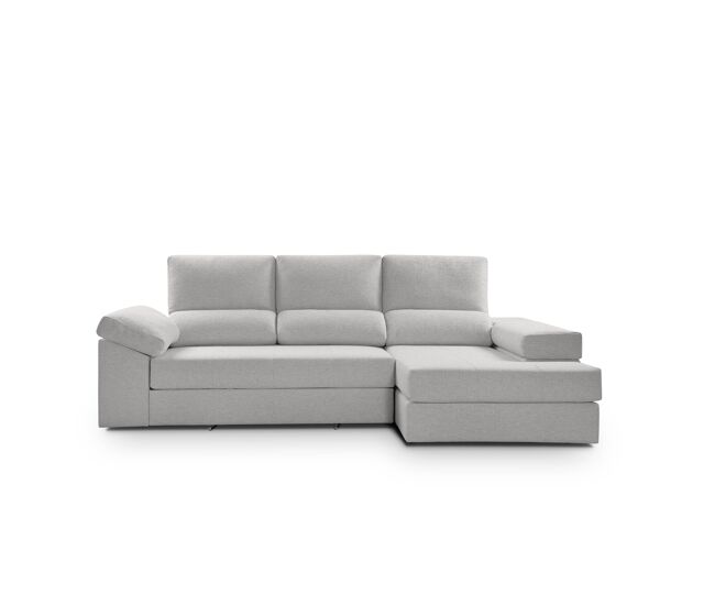 Chaise longue ALISON derecha 4 plazas gris claro