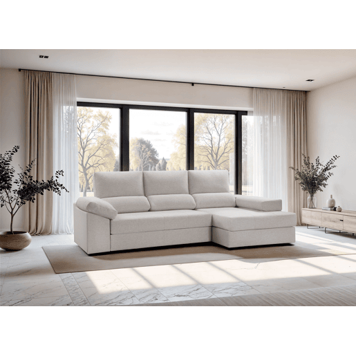 Chaise longue ALISON dereita 4 lugares cinza claro Chaise longue ALISON dereita 4 lugares cinza claro