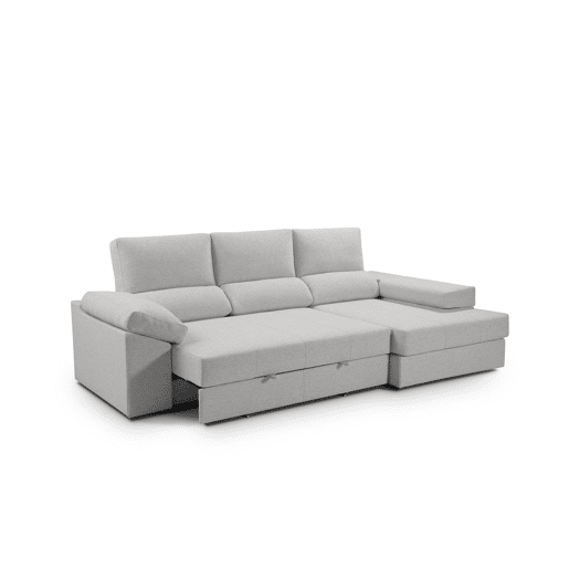 Chaise longue ALISON dereita 4 lugares cinza claro Chaise longue ALISON dereita 4 lugares cinza claro
