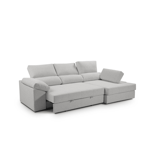 Chaise longue ALISON dereita 4 lugares cinza claro Chaise longue ALISON dereita 4 lugares cinza claro