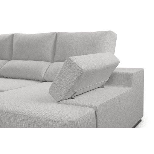 Chaise longue ALISON dereita 4 lugares cinza claro Chaise longue ALISON dereita 4 lugares cinza claro