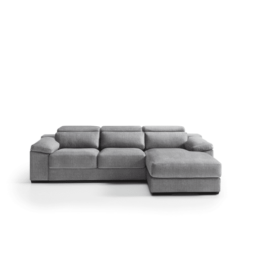 Chaise longue 4 lugares direita LEVON cinza claro