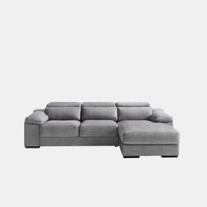 Chaise longue 4 lugares direita LEVON cinza claro