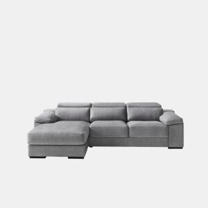 Chaise longue 4 lugares esquerda LEVON cinza claro