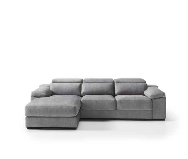 Chaise longue 4 plazas izquierda LEVON color gris claro