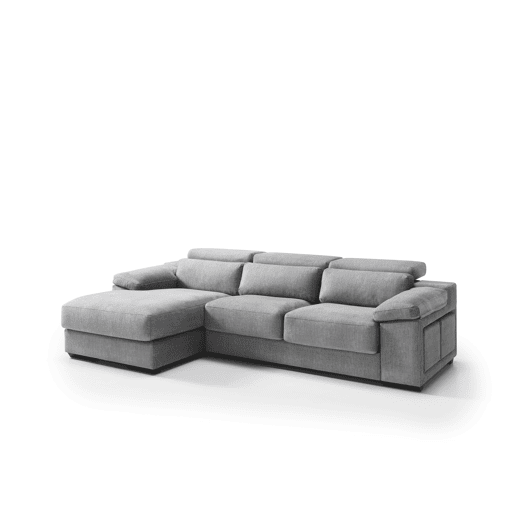 Chaise longue 4 lugares esquerda LEVON cinza claro Chaise longue 4 lugares esquerda LEVON cinza claro