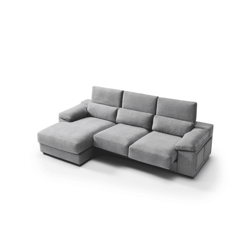Chaise longue 4 lugares esquerda LEVON cinza claro Chaise longue 4 lugares esquerda LEVON cinza claro
