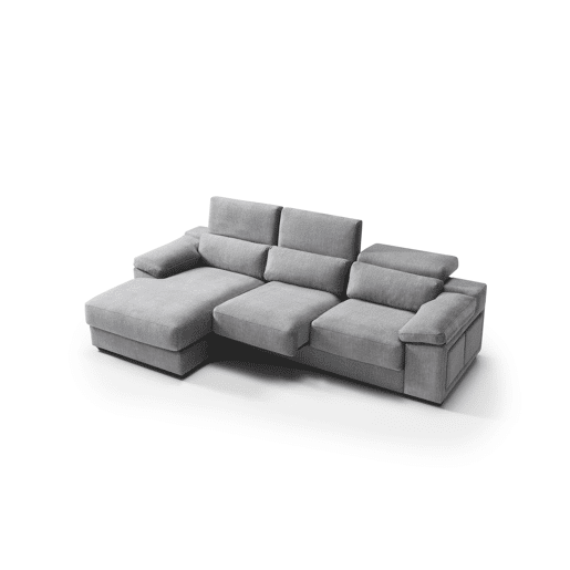 Chaise longue 4 lugares esquerda LEVON cinza claro Chaise longue 4 lugares esquerda LEVON cinza claro