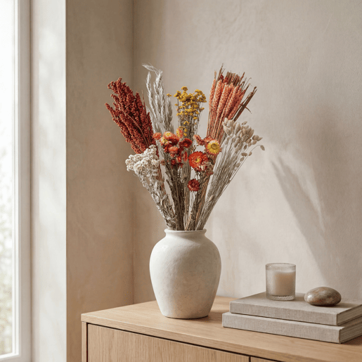Flores secas AMARANTA sortidos 14cm marca EVERLANDS