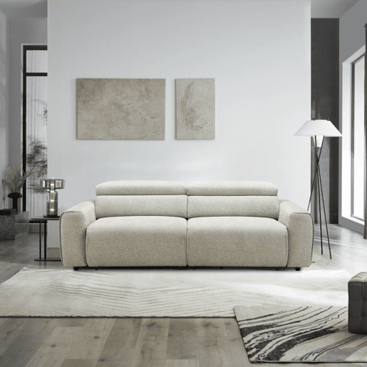 Sofá de 3 lugares com relaxamento manual LOAN XXL cinzento claro