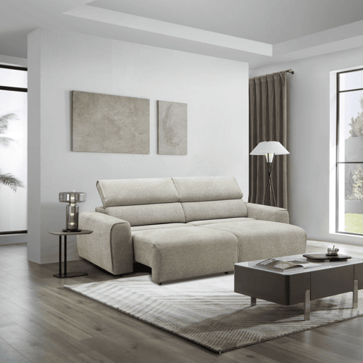 Sofá de 3 lugares com relaxamento manual LOAN XXL cinzento claro
