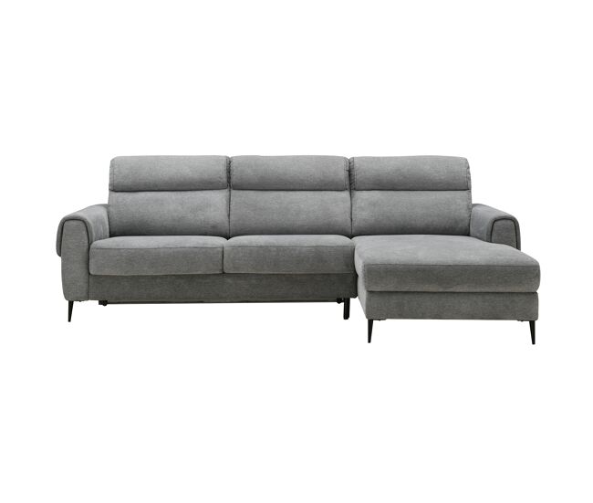 Chaise longue con cama ELIA derecha 4 plazas gris