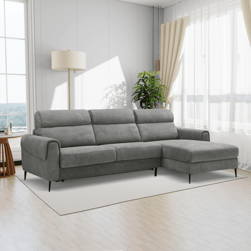 Chaise longue com cama ELIA dereita 4 lugares cinza