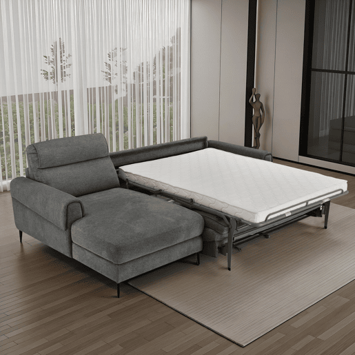 Chaise longue com cama ELIA dereita 4 lugares cinza