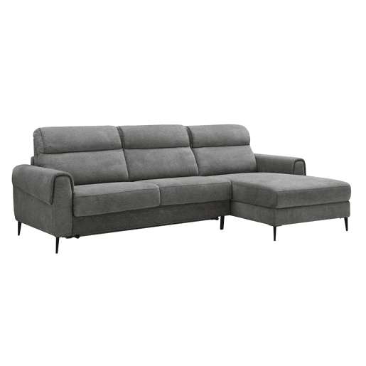 Chaise longue com cama ELIA dereita 4 lugares cinza