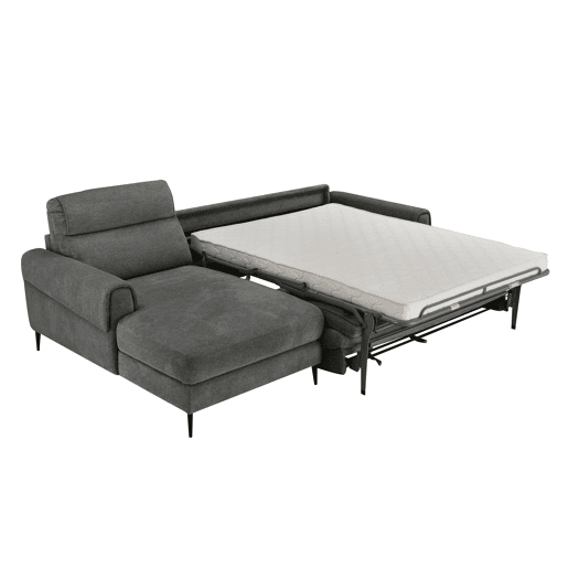Chaise longue com cama ELIA dereita 4 lugares cinza