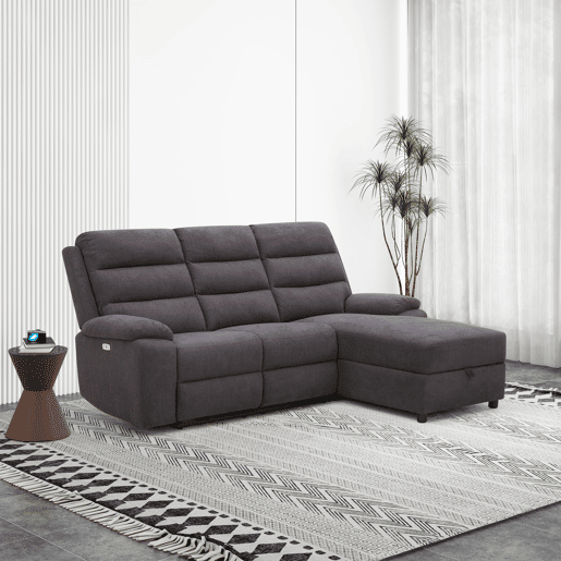 Chaise longue relax elétrica AMANDA dereita 3 lugares cinza