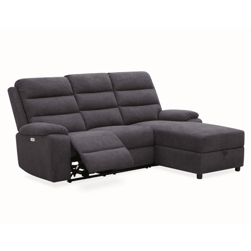 Chaise longue relax elétrica AMANDA dereita 3 lugares cinza