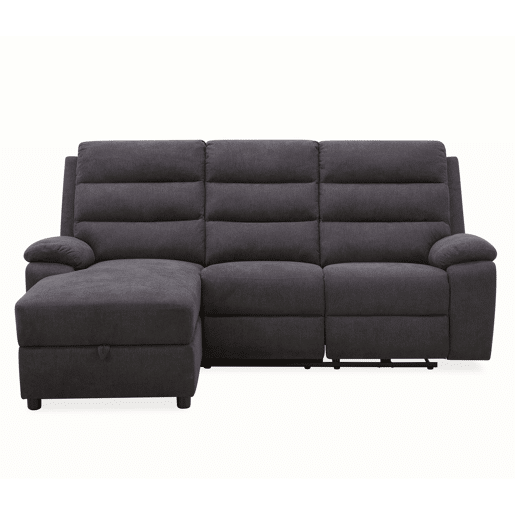 Chaise longue relax elétrica AMANDA esquerda 3 lugares cinza