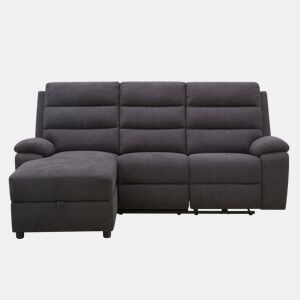 Chaise longue relax elétrica AMANDA esquerda 3 lugares cinza