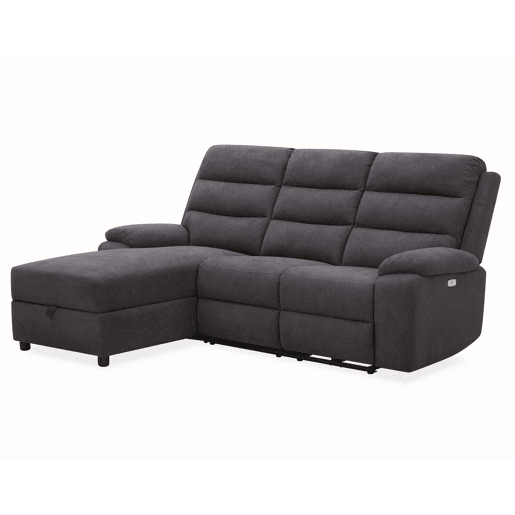 Chaise longue relax elétrica AMANDA esquerda 3 lugares cinza