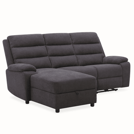 Chaise longue relax elétrica AMANDA esquerda 3 lugares cinza