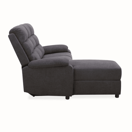 Chaise longue relax elétrica AMANDA esquerda 3 lugares cinza