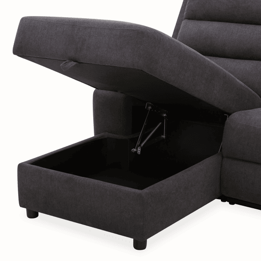 Chaise longue relax elétrica AMANDA esquerda 3 lugares cinza