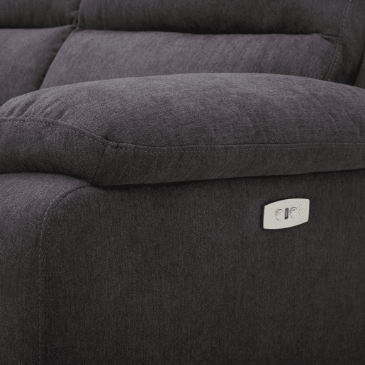 Chaise longue relax elétrica AMANDA esquerda 3 lugares cinza