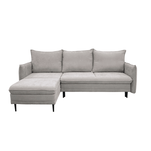 Chaise longue com cama RUDY reversível 3 lugares cinza claro