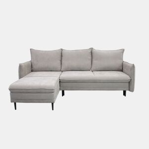 Chaise longue com cama RUDY reversível 3 lugares cinza claro