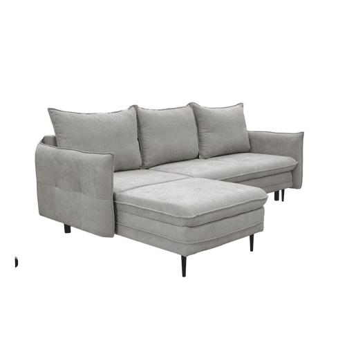 Chaise longue com cama RUDY reversível 3 lugares cinza claro