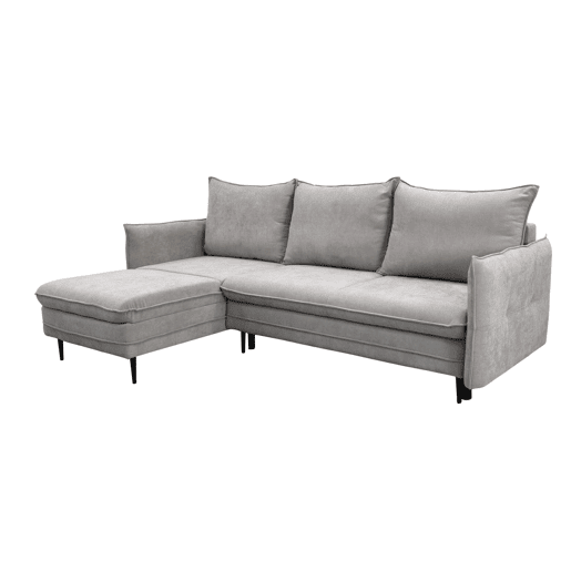 Chaise longue com cama RUDY reversível 3 lugares cinza claro
