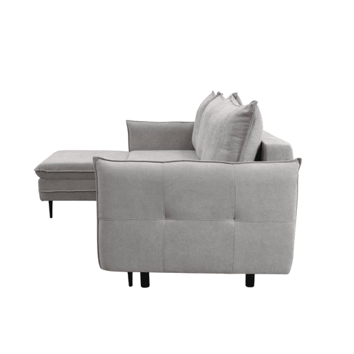 Chaise longue com cama RUDY reversível 3 lugares cinza claro