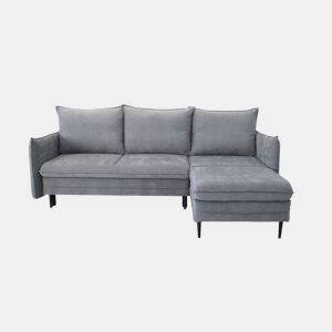 Chaise longue com cama RUDY reversível 3 lugares cinza escuro