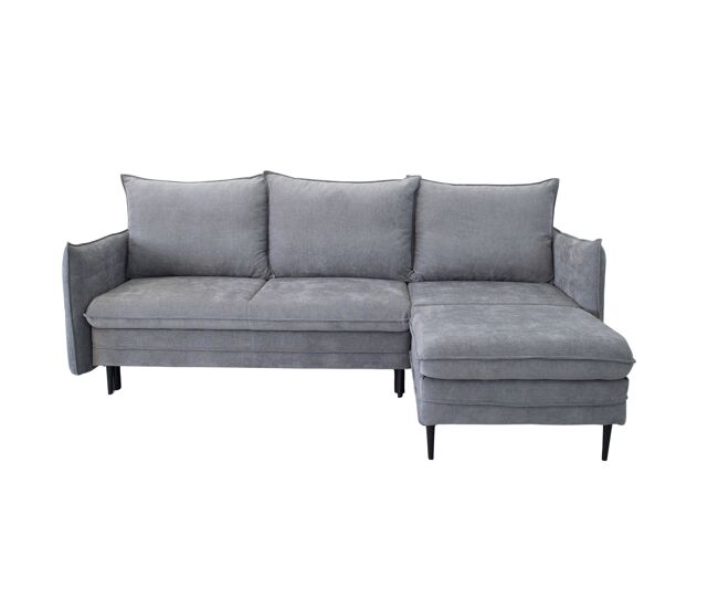 Chaise longue con cama RUDY reversible 3 plazas gris oscuro