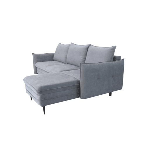 Chaise longue com cama RUDY reversível 3 lugares cinza escuro