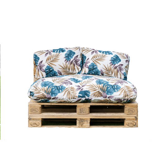 Conjunto de 3 almofadas de paletes COZY modelo palmeira moka