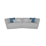 Sofá XXL SOPHIE de 4 lugares cinza claro e azul