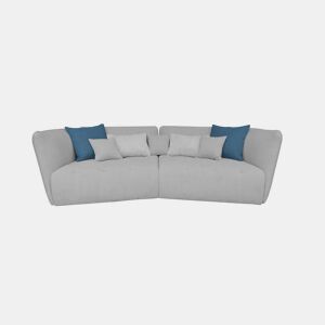 Sofá XXL SOPHIE de 4 lugares cinza claro e azul