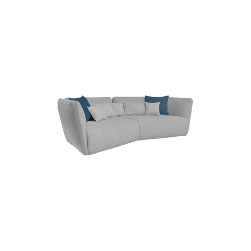 Sofá XXL SOPHIE de 4 lugares cinza claro e azul