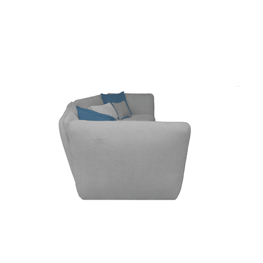 Sofá XXL SOPHIE de 4 lugares cinza claro e azul