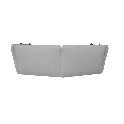 Sofá XXL SOPHIE de 4 lugares cinza claro e azul