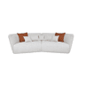 Sofá XXL SOPHIE de 4 lugares branco e laranja